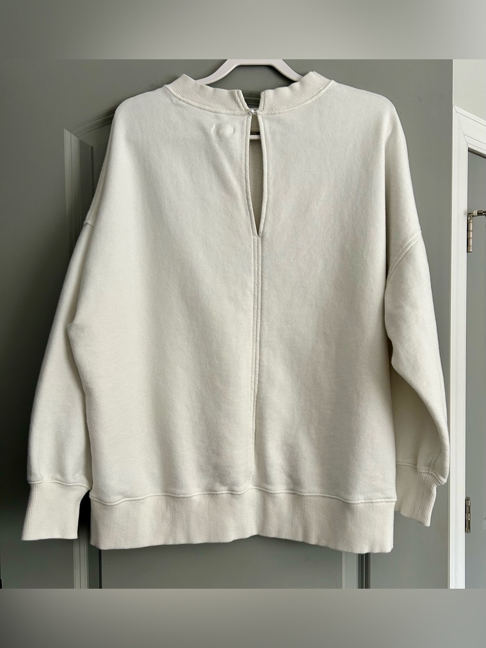 Aerie Oversized Cream Pink Bow Graphic Sweatshirt Size L - Picture 3 of 6